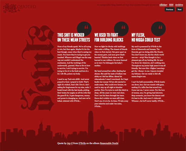 Showcase of Blogs with Unique Post Designs hiphopquoteddevils