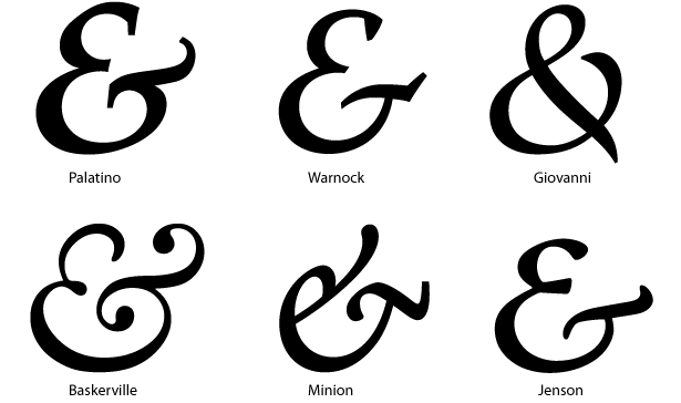 Creating a Logotype Depends More on the Means Than the End ampersands in various typefaces