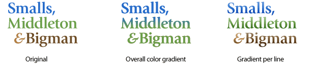 Creating a Logotype Depends More on the Means Than the End variations on the colored logotype