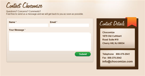 Beautiful Contact Forms for your Inspiration chocomize