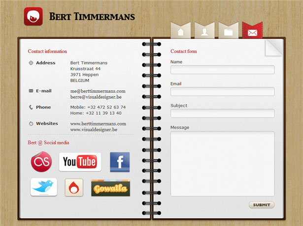 Beautiful Contact Forms for your Inspiration berttimmermans