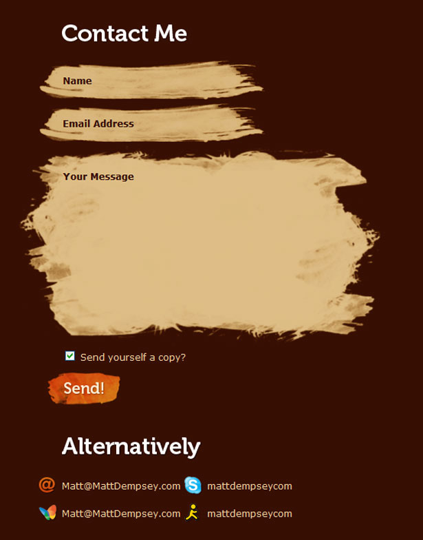 Beautiful Contact Forms for your Inspiration mattdempsey