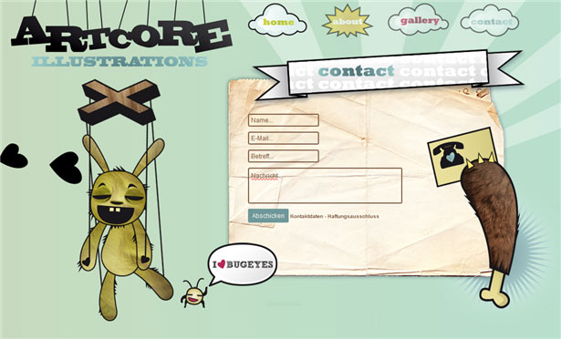 Beautiful Contact Forms for your Inspiration artcore illustrations