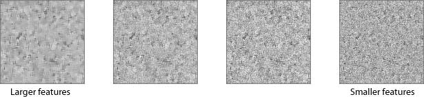 Creating and Applying Natural Textures example textures with different size features