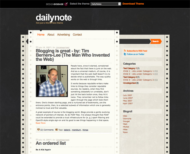 60+ Awesome New WordPress Themes dailynote