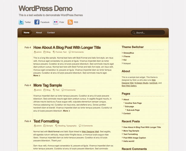 60+ Awesome New WordPress Themes notepad