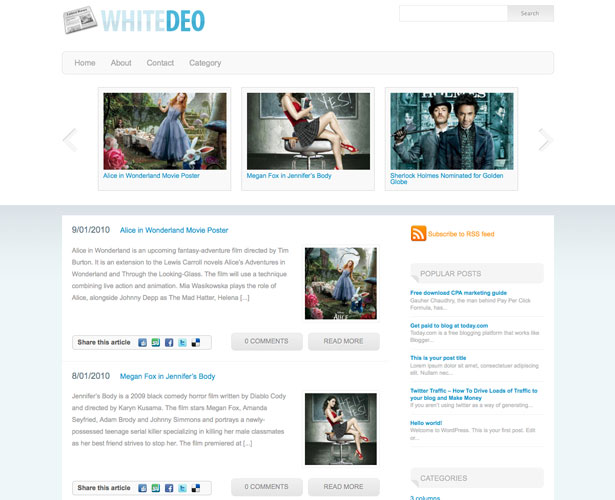 60+ Awesome New WordPress Themes whitedeo