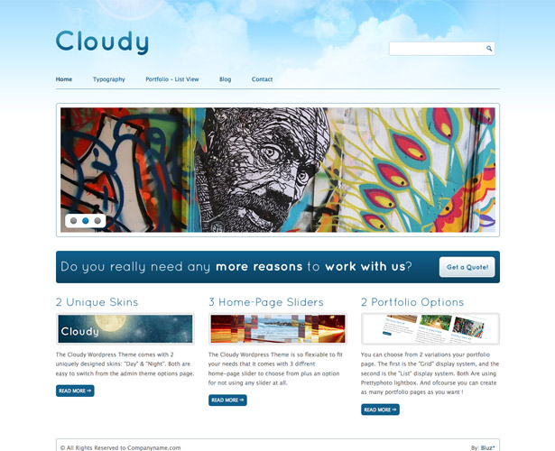 60+ Awesome New WordPress Themes cloudy