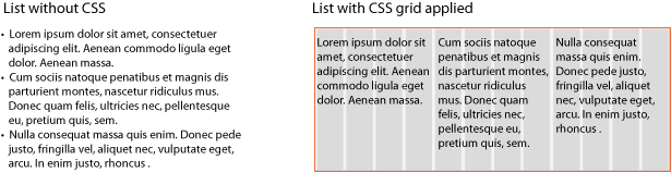 Fight Div-itis and Class-itis With the 960 Grid System three list items transformed into columns