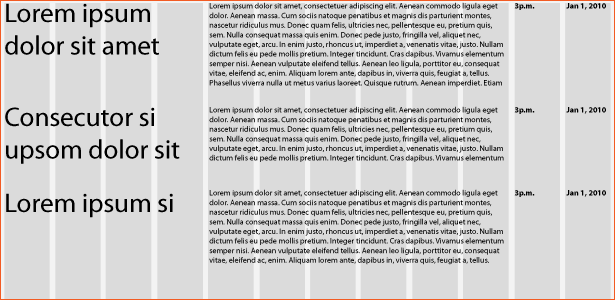 Fight Div-itis and Class-itis With the 960 Grid System tablular data marked with non-table tags