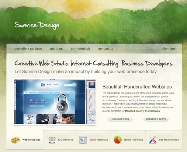 A Showcase of Watercolor in Web Design Sunrise Design