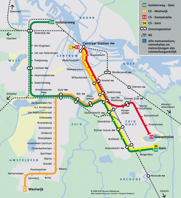 Design Around the World: Metro Maps amsteradm nl