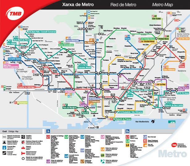 Design Around the World: Metro Maps bacelona es