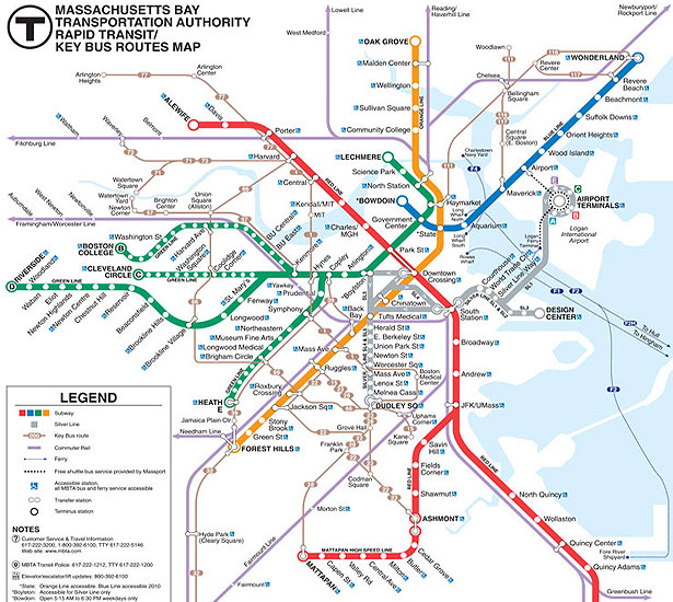Design Around the World: Metro Maps boston us