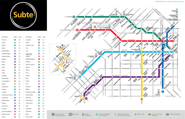 Design Around the World: Metro Maps buenos aries ar