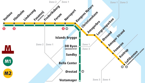 Design Around the World: Metro Maps copenhagen dk