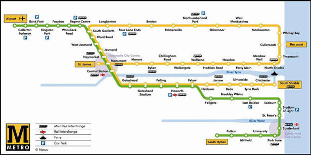 Design Around the World: Metro Maps newcastle sunderland uk