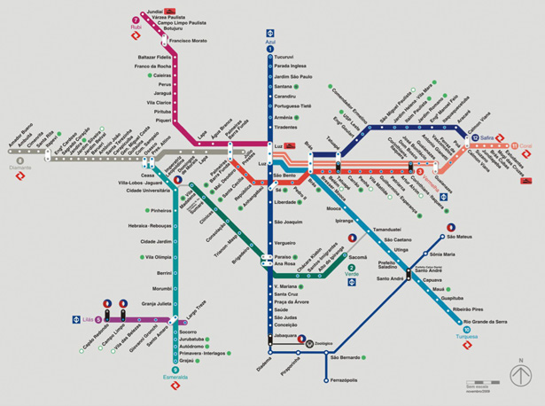 Design Around the World: Metro Maps saopaulo br