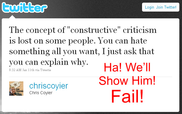 How to Kill the Design Community coyier tweet