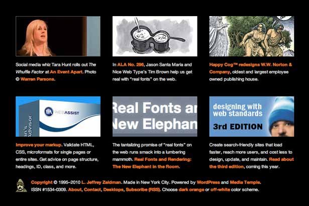 How to Build a Footer That Doesn’t Stink screenshot of Jeffrey Zeldman's footer