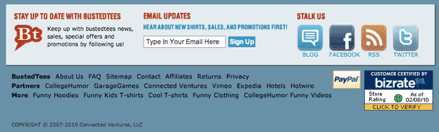 How to Build a Footer That Doesn’t Stink screenshot of busted tee's footer
