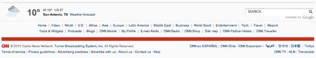 How to Build a Footer That Doesn’t Stink screenshot of CNN's footer