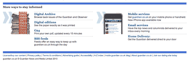How to Build a Footer That Doesn’t Stink screenshot the guardian's footer
