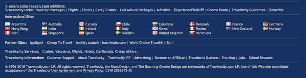 How to Build a Footer That Doesn’t Stink screenshot travelocity's footer