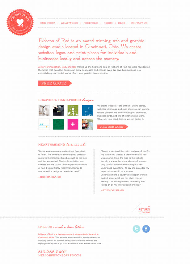 A Review of Consistent Designs on the Web ribbonsofred
