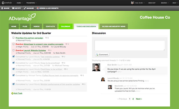 Showcase of Great Web App Interfaces Onehub App Interface