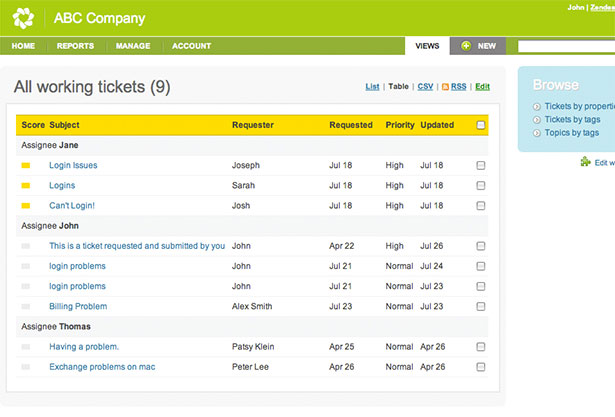 Showcase of Great Web App Interfaces ZenDesk App Interface