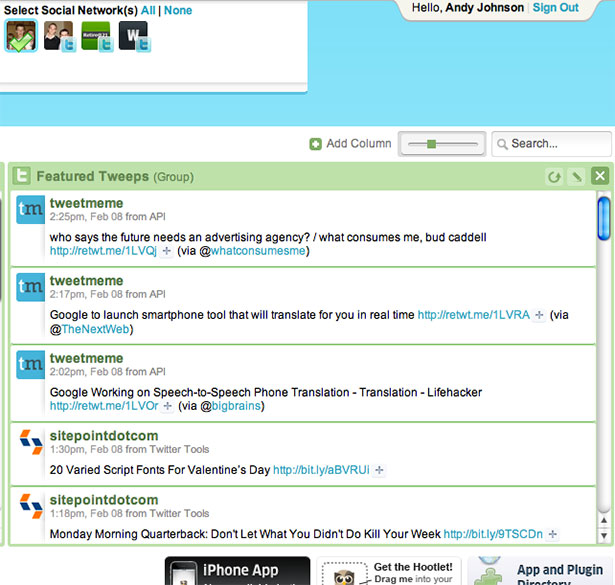 Showcase of Great Web App Interfaces HootSuite App Interface
