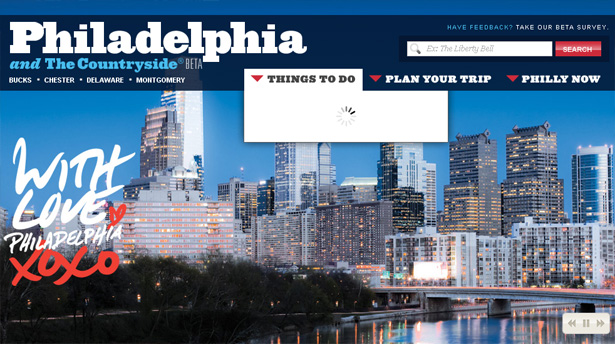 Happy Cog's Redesign of VisitPhilly.com: <br/>An Exemplary Modern Website Content-Loading Indicator