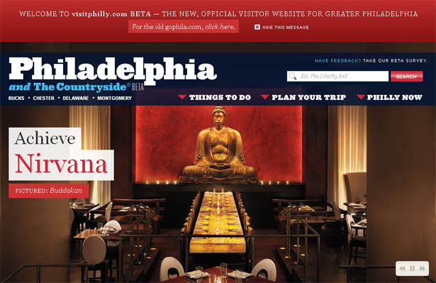 Happy Cog's Redesign of VisitPhilly.com: <br/>An Exemplary Modern Website Old Site Banner
