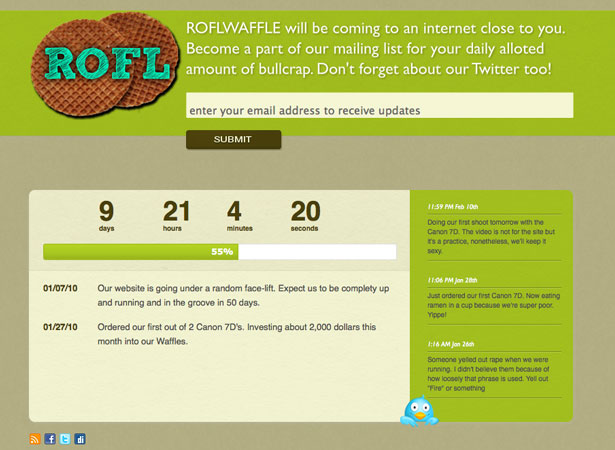 A Collection of "Coming Soon" Web Pages roflwaffle