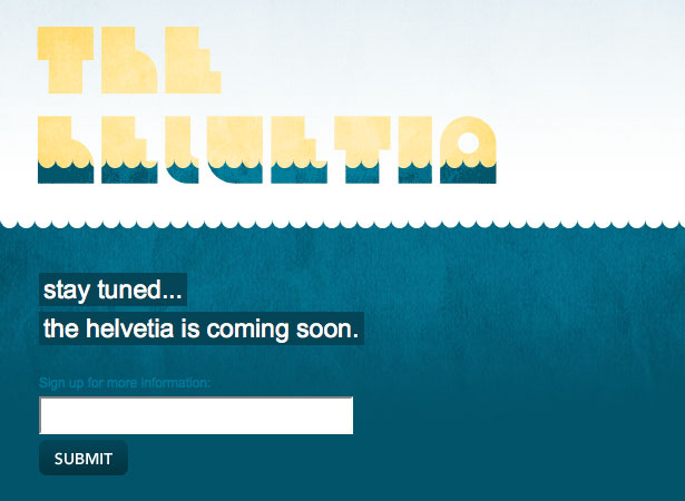 A Collection of "Coming Soon" Web Pages thehelvetica