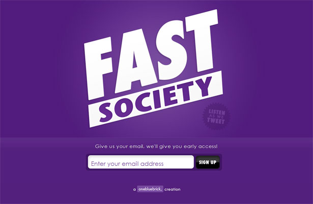 A Collection of "Coming Soon" Web Pages fastsociety