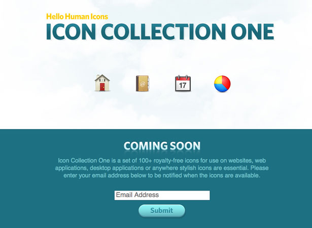 A Collection of "Coming Soon" Web Pages hellohumanicons2