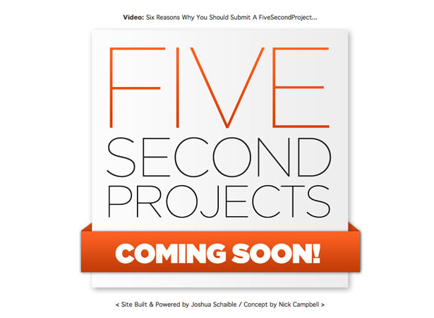 A Collection of "Coming Soon" Web Pages fivesecondprojects