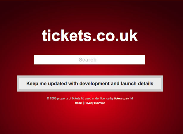 A Collection of "Coming Soon" Web Pages tickets.co .uk2