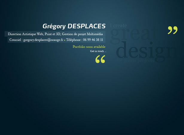 A Collection of "Coming Soon" Web Pages gregory desplaces.fr2