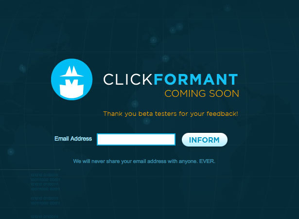 A Collection of "Coming Soon" Web Pages clickformant2