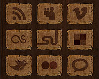 Woven Fabric Social Media Icon Set