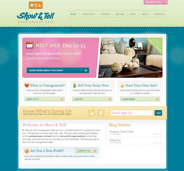 40 Excellent Websites Showcasing Expression Engine Show & Tell Consignment Sale