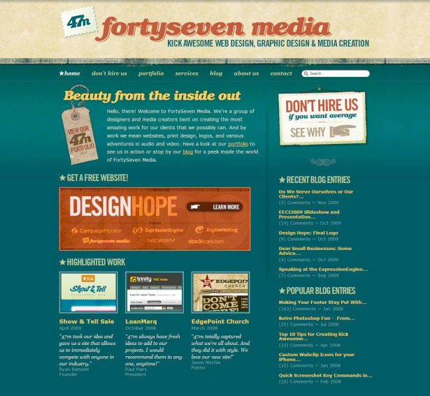 40 Excellent Websites Showcasing Expression Engine FortySeven Media