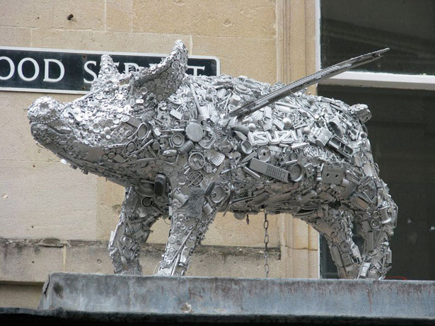 Non-Trashy Recycled and Trash Art pigasus