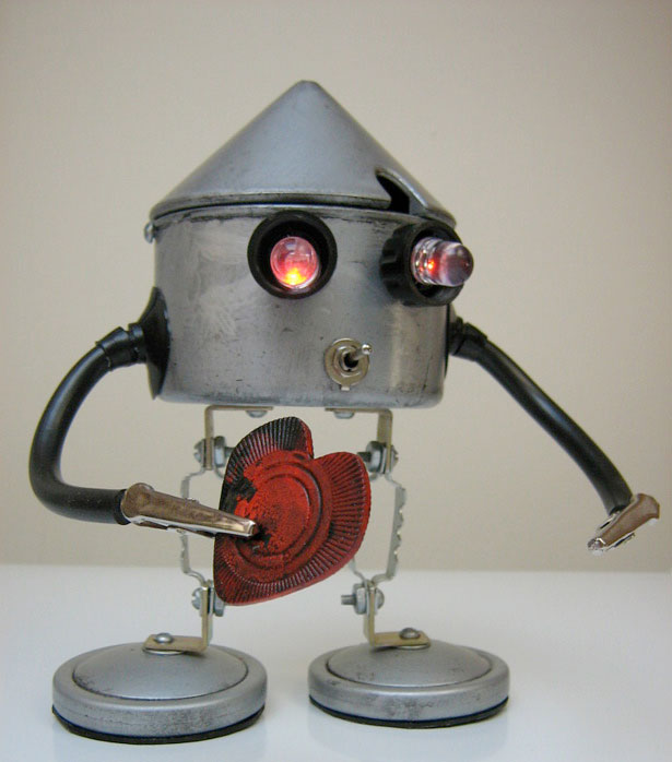 Non-Trashy Recycled and Trash Art heartbot