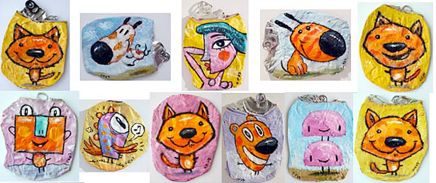Non-Trashy Recycled and Trash Art cans1top
