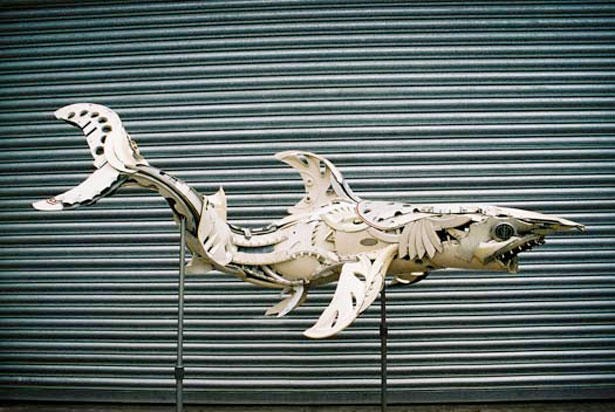 Non-Trashy Recycled and Trash Art greatwhite