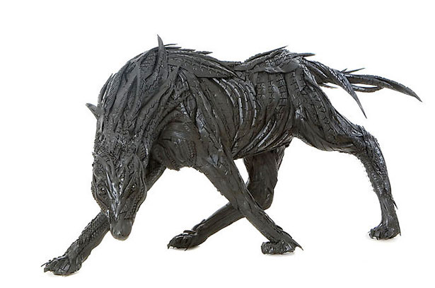 Non-Trashy Recycled and Trash Art tiremonster